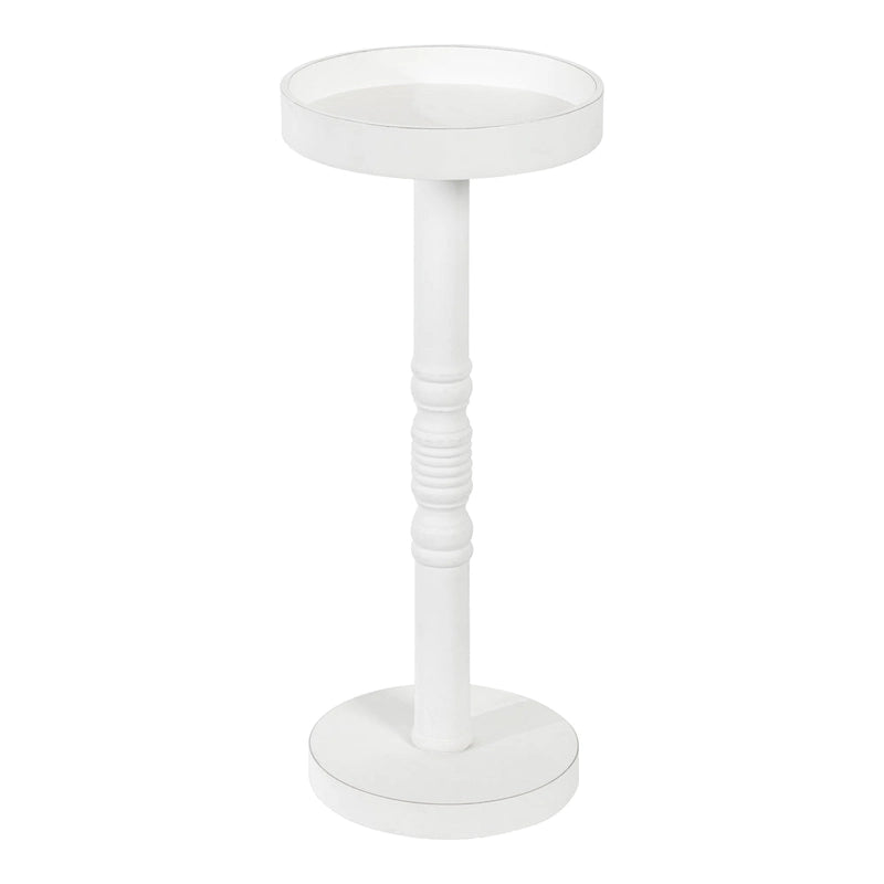 Bellport Pedestal End Table with Distressed Gray Finish - 10x10x22