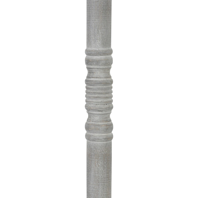 Bellport Pedestal End Table with Distressed Gray Finish - 10x10x22