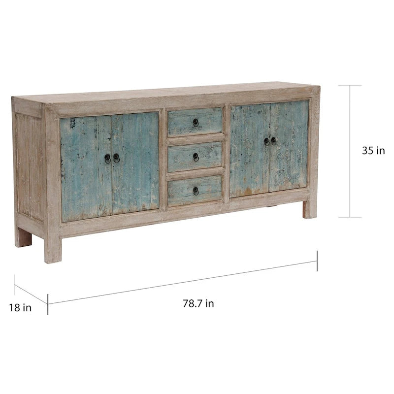 Reclaimed Wood 3-Drawer Buffet with 4 Doors