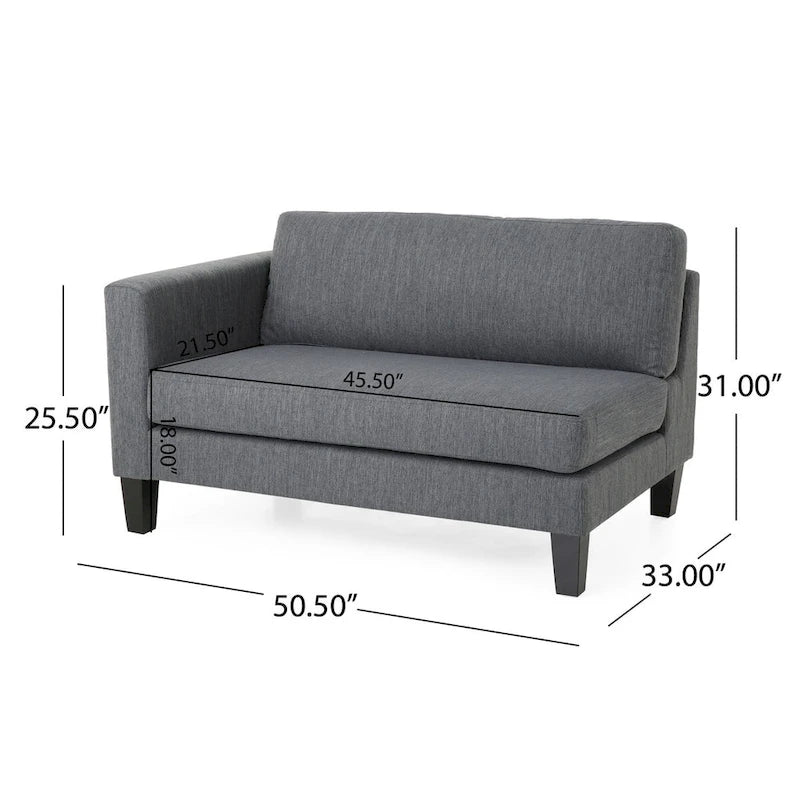 Comfy 3-Seat Sofa with Wooden Legs, Modern Style for Living Room and Study