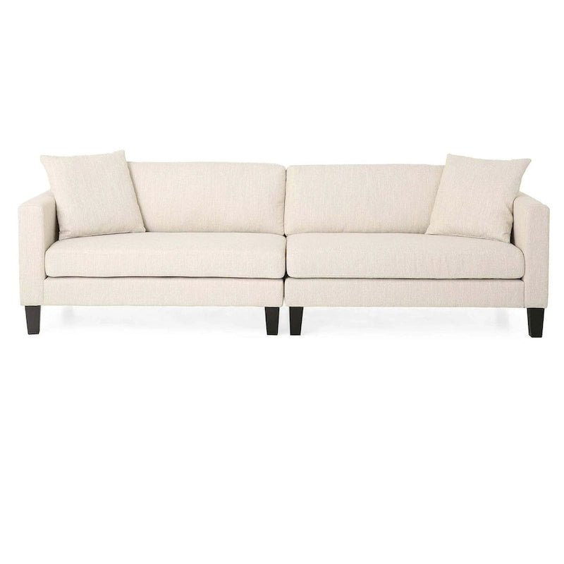 Comfy 3-Seat Sofa with Wooden Legs, Modern Style for Living Room and Study