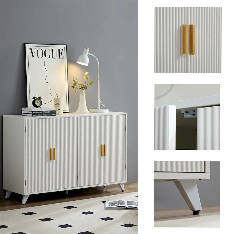 Sideboard Buffet Cabinet With 4 Doors And Removable Shelves